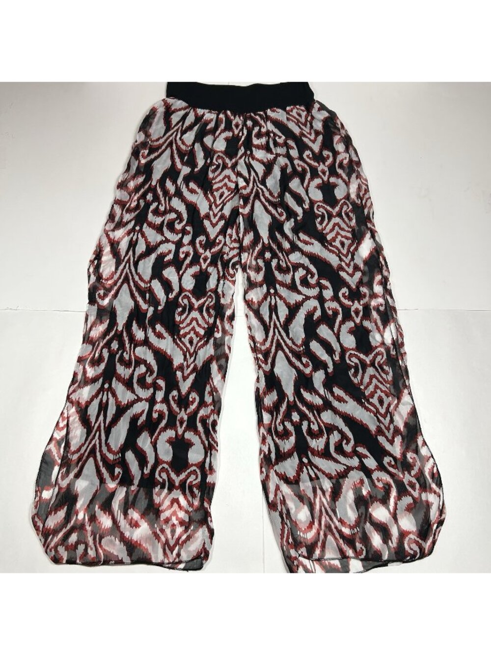 NWT M Made in Italy Women Wide Leg Palazzo Pants Multicolor Lined Paisley Sz S